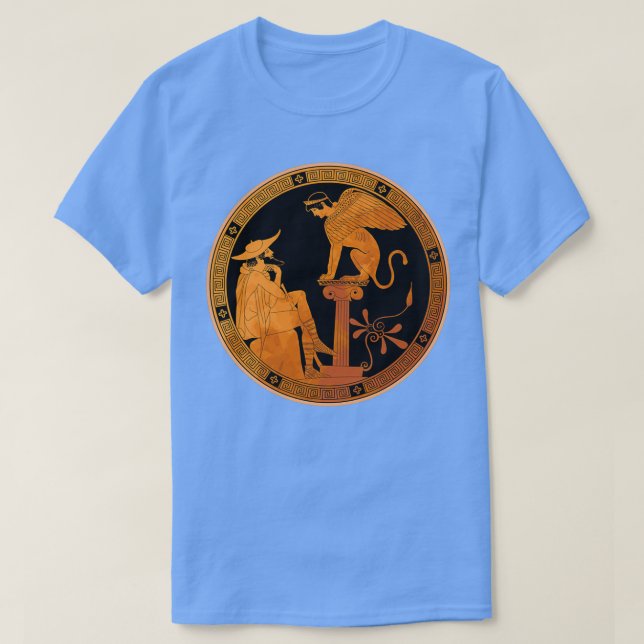 Camiseta Esfinge de la Antigua Grecia de los abetos (Diseño del anverso)