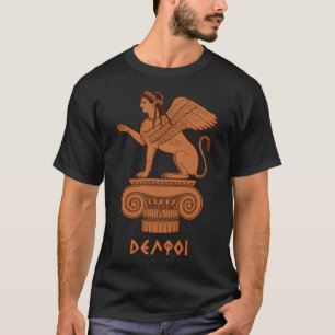 Camiseta Esfinge en Delfos - Figura Roja Griega Antigua