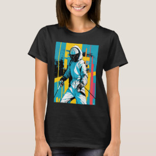 Camiseta Esgrima completa de juego de artes de cercas, escu