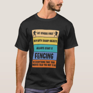 Camiseta Esgrima de esgrima contra la espada Relieve metali