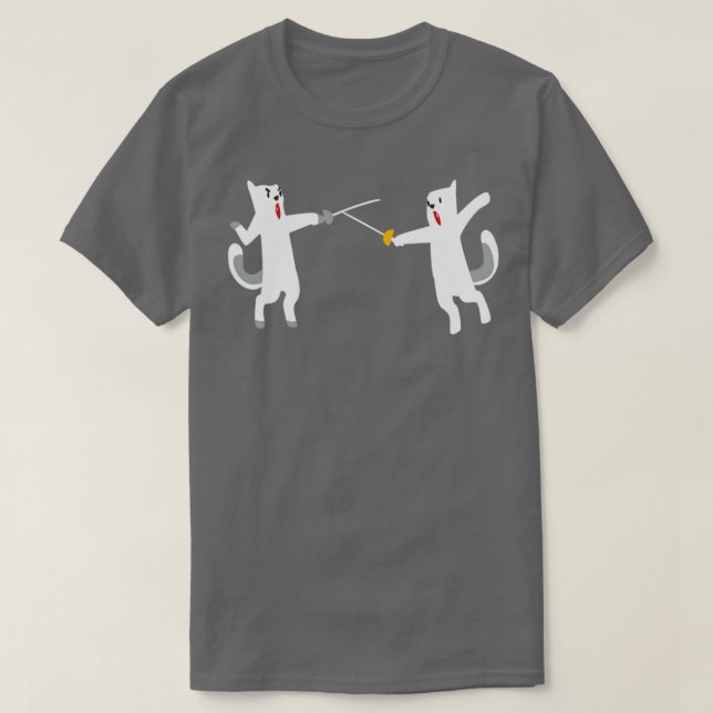 Camiseta Esgrima de esgrima de esgrima para gatos (Diseño del anverso)