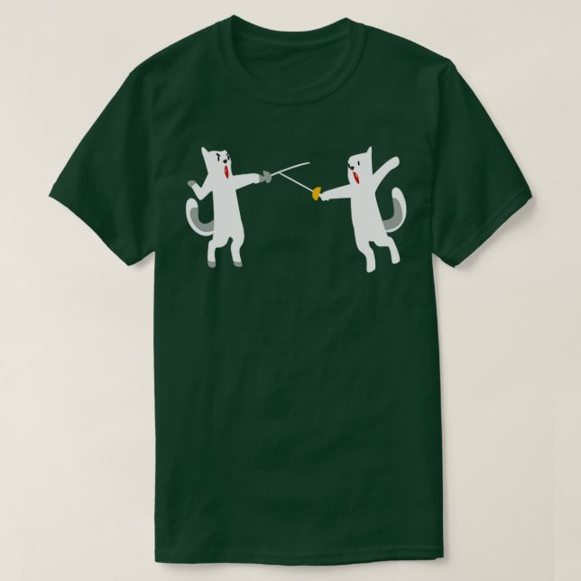Camiseta Esgrima de esgrima de esgrima para gatos (Diseño del anverso)