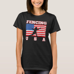 Camiseta Esgrima de espadachín de la bandera estadounidense