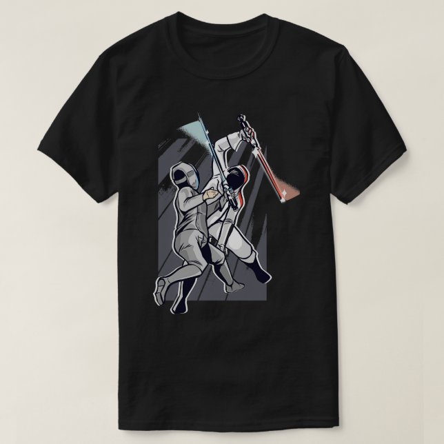 Camiseta Esgrima de la espada que lucha contra la espada lá (Diseño del anverso)