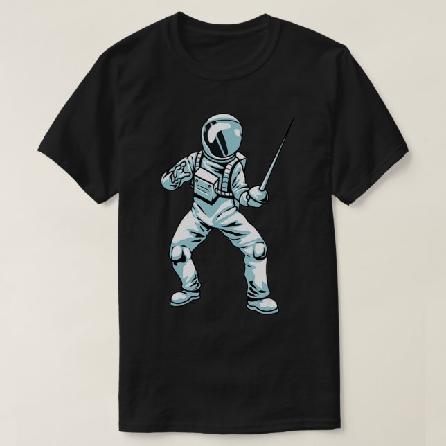 Camiseta Esgrima Deportes espada Astronauta Esgrima Fencer  (Diseño del anverso)