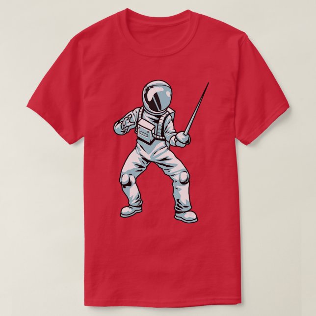 Camiseta Esgrima Deportes espada Astronauta Esgrima Fencer  (Diseño del anverso)