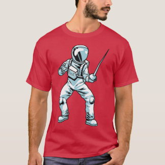 Camiseta Esgrima Deportes espada Astronauta Esgrima Fencer