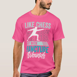 Camiseta Esgrima Divertida Como Ajedrez con Esgrimista de H