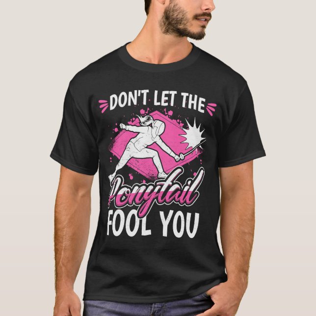 Camiseta Esgrima divertida de esgrima de esgrima chica de e (Anverso)
