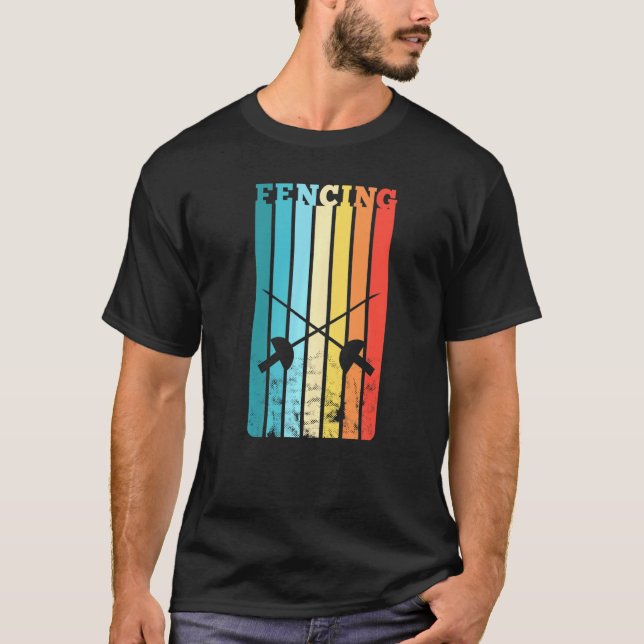 Camiseta Esgrima Espadas Retro Sables Esgrimista (Anverso)