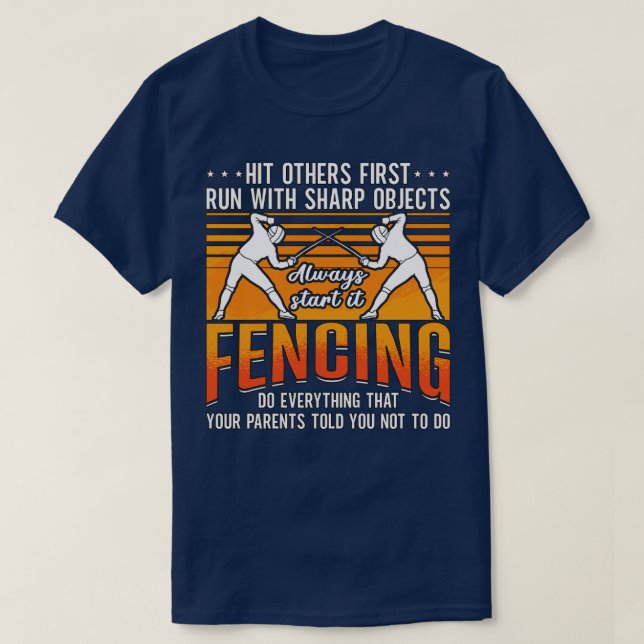 Camiseta Esgrima golpeó a otros primero esgrimidor de comba (Diseño del anverso)