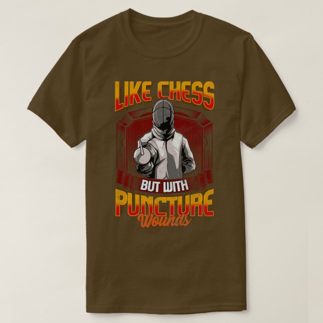Camiseta Esgrima Graciosa Como El Ajedrez Pero Con Heridas  (Diseño del anverso)