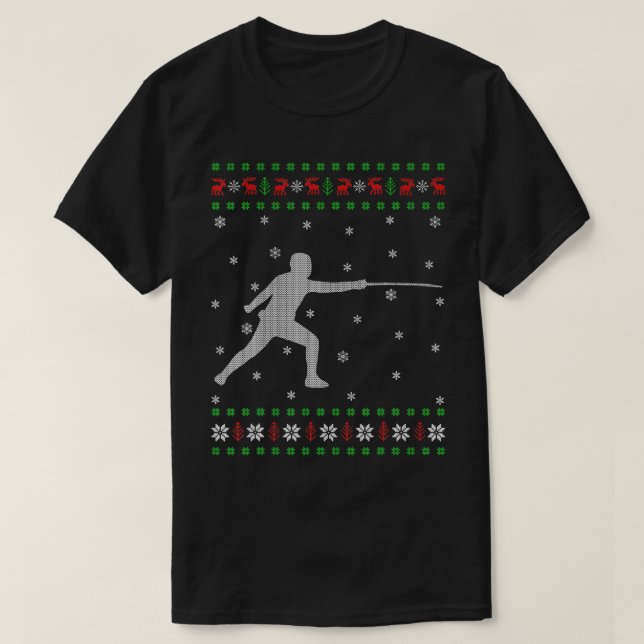 Camiseta Esgrima Navidades feos estilo sudadera Esgrima div (Diseño del anverso)