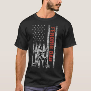 Camiseta Esgrima Papá Noel Bandera Estadounidense Día del P