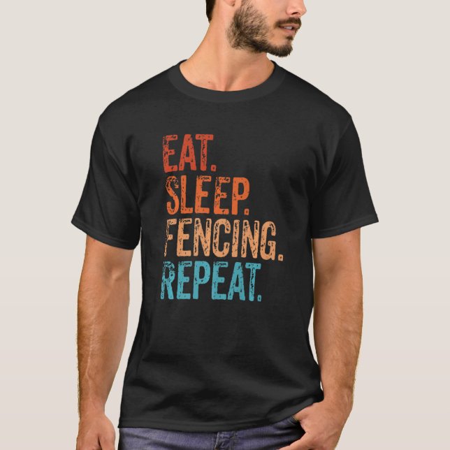Camiseta Esgrima para dormir Repito Funny Deporte de valla  (Anverso)