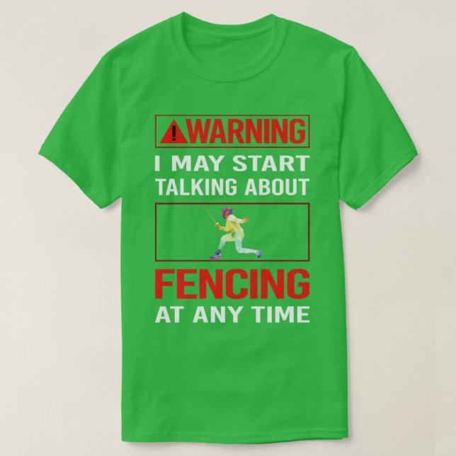 Camiseta Esgrimidor de cercas de advertencia roja (Diseño del anverso)
