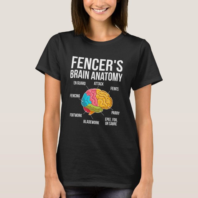 Camiseta Esgrimidor de cercas para anatomía cerebral (Anverso)
