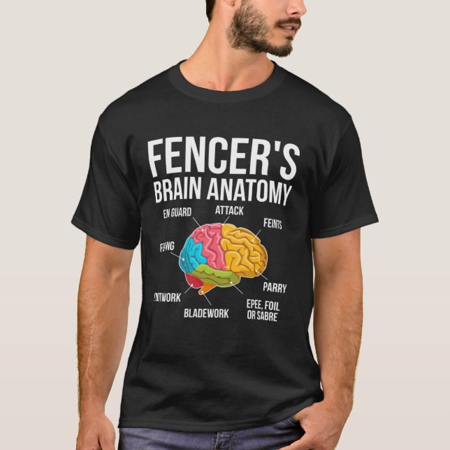 Camiseta Esgrimidor de cercas para anatomía cerebral (Anverso)