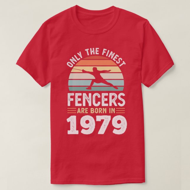 Camiseta Esgrimidores nacidos en 1979 50º regalo de cercado (Diseño del anverso)
