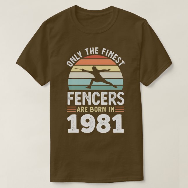 Camiseta Esgrimidores nacidos en 1981 40º regalo de cercado (Diseño del anverso)
