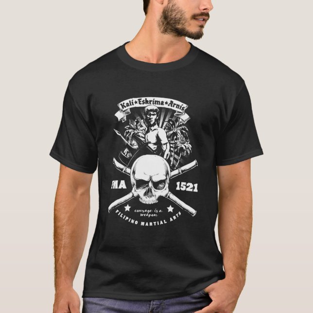 Camiseta Eskrima Kali Arnis Skull Warrill (Anverso)