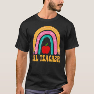 Camiseta Esl Profesora Lápiz Arcoiris Mujeres De Vuelta A L