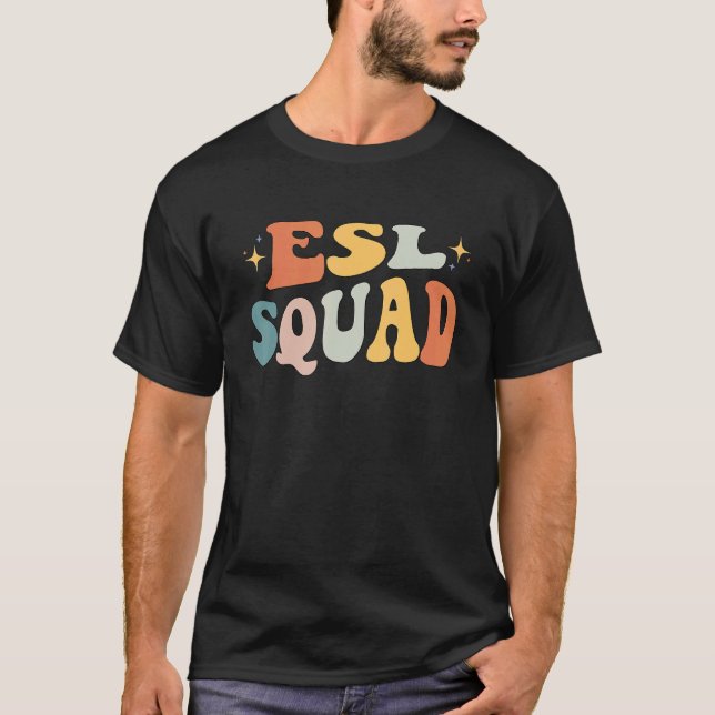 Camiseta Esl Squad Esl Estudiante Retro A La Escuela (Anverso)