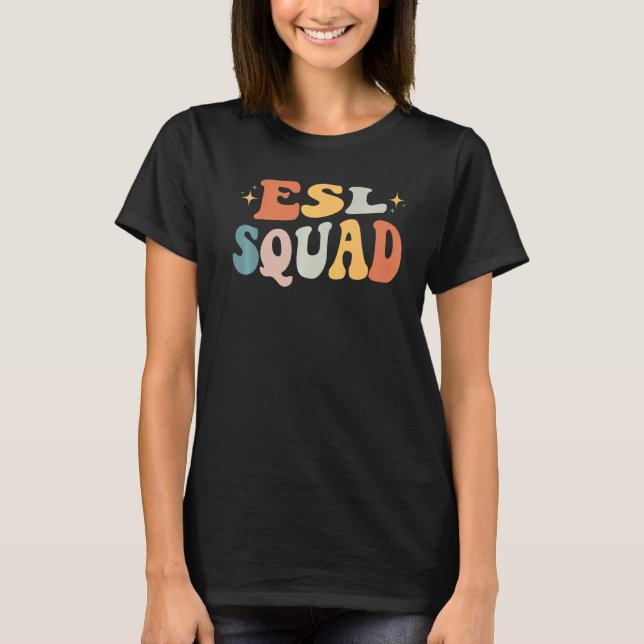 Camiseta Esl Squad Esl Estudiante Retro A La Escuela (Anverso)