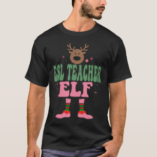 Camiseta Esl Teacher Elf Xmas Mateo Grupo Familiar Navidad