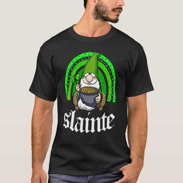 Camiseta Eslainar Con Mis Gnomes Hombres Arcoiris St Patric (Anverso)