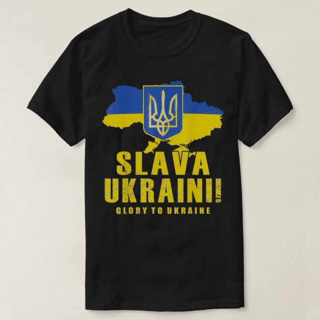 Camiseta Eslava ucraniana pro Ucrania Gloria Al Emblema De  (Diseño del anverso)