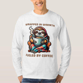 Camiseta Eslogan acogedor con tazón de café envuelto en una