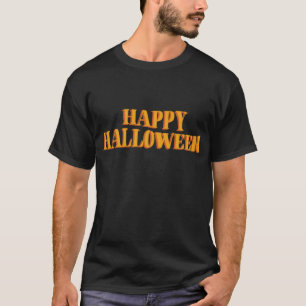 Camiseta Eslogan clásico de Halloween naranja feliz
