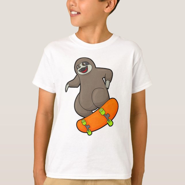 Camiseta Eslogan como patinador con patineta (Anverso)