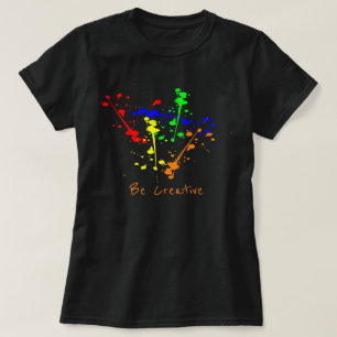 Camiseta Eslogan creativo Salpicadura de pintura arte abstr