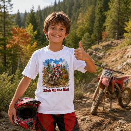 Camiseta Eslogan de carreras de motocross para niños en bic