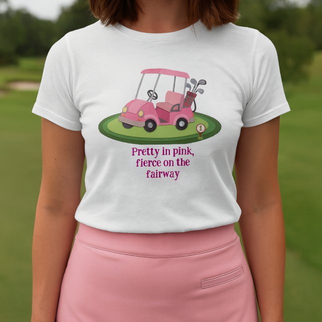 Camiseta Eslogan de carrito de golf rosa bonito  (Subido por el creador)