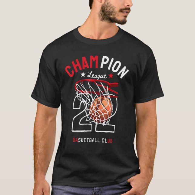 Camiseta Eslogan De La Liga De Campeones De Baloncesto Con  (Anverso)