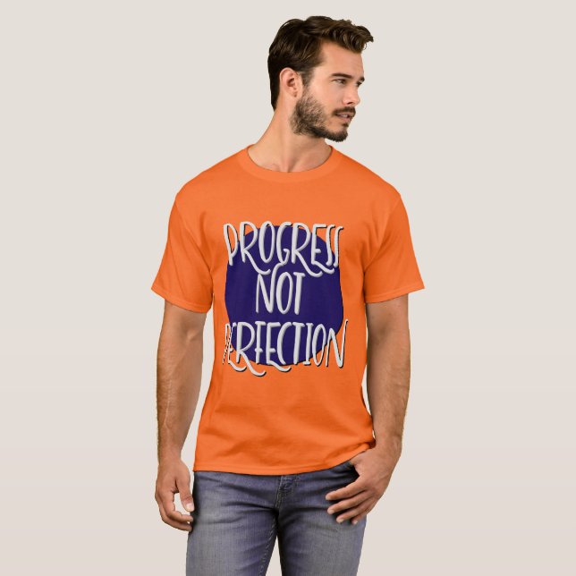 Camiseta Eslogan de progreso no perfección (Anverso completo)