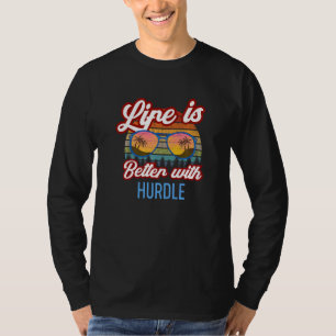 Camiseta Eslogan de puesta de sol retro con obstáculos