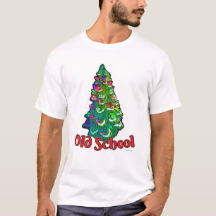 Camiseta Eslogan del árbol de Navidad de la vieja escuela