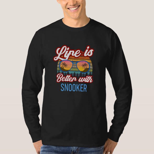 Camiseta Eslogan del atardecer retro con snooker (Anverso)