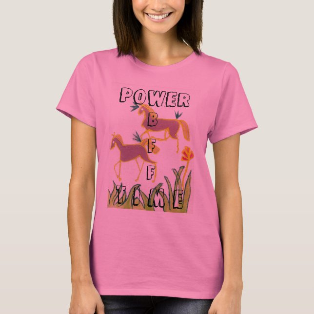 Camiseta Eslogan del tiempo de poder femenino (Anverso)