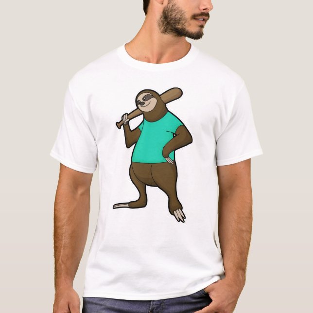 Camiseta Eslogan en el béisbol con bate de béisbol (Anverso)