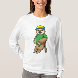 Camiseta Eslogan en el béisbol con bate de béisbol