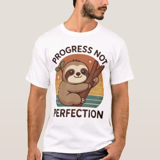 Camiseta Eslora corta "Progreso, no perfección" Arte gráfic