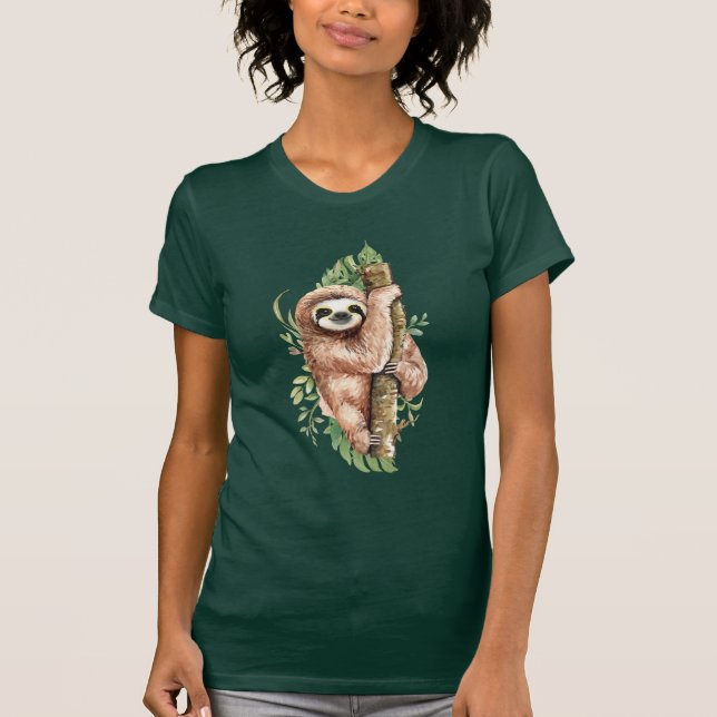 Camiseta Eslora de acuarela y hojas tropicales (Anverso)