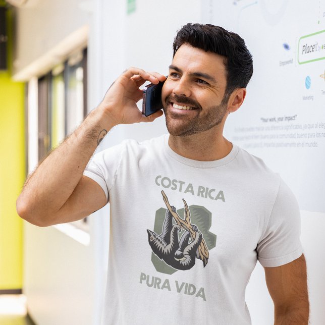 Camiseta Eslora de recuerdo de Costa Rica Pura Vida (Costa Rica Souvenir Sloth Pura Vida T-Shirt)