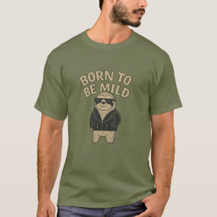 Camiseta Eslora Guay en la crema de la chaqueta de cuero