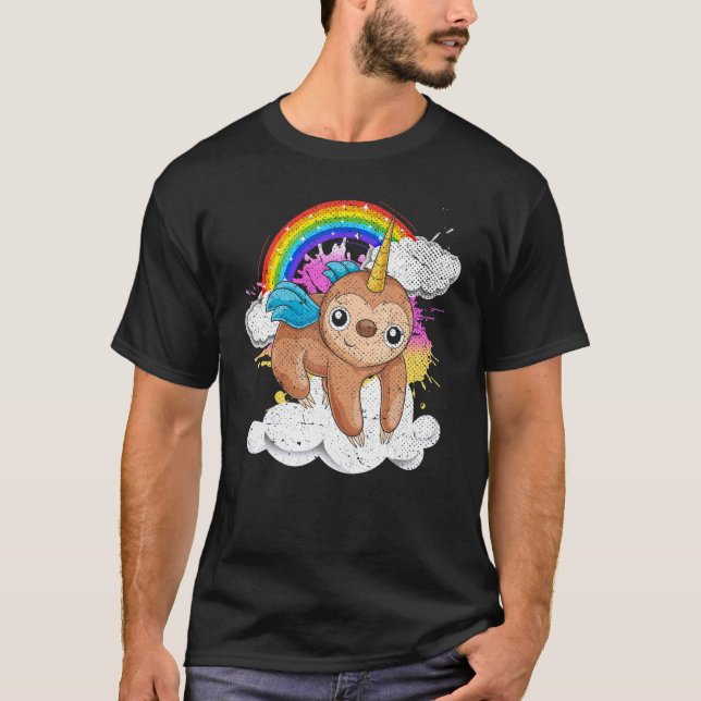 Camiseta Eslora mágica de animales de la especie Rainbow Wi (Anverso)